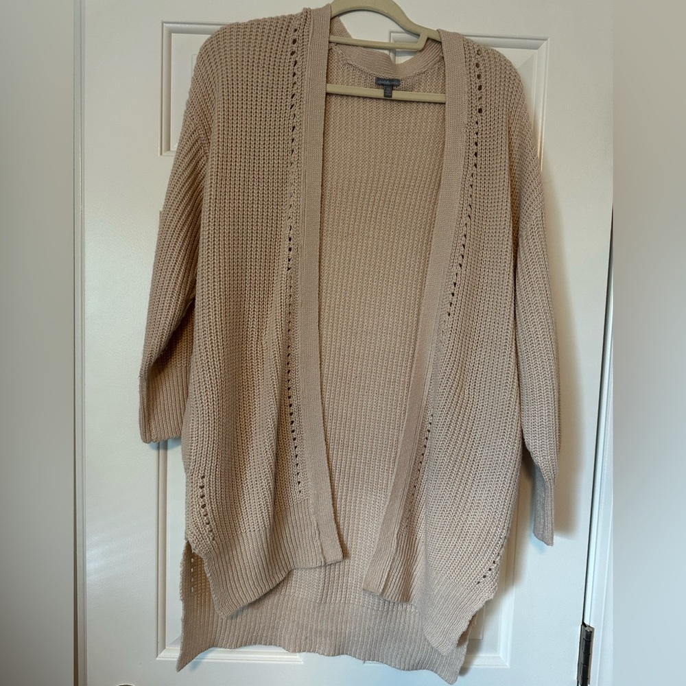 Charlotte Russe Cream Open-Front Cardigan